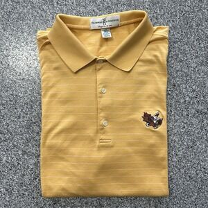 Fairway & Greene Polo Mens Size L Yellow SS Collared Golf Shirt Eagle Logo